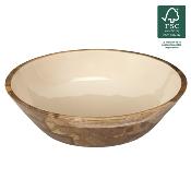 Saladier Bois de Manguier Résine Beige Ø 28 cm 
