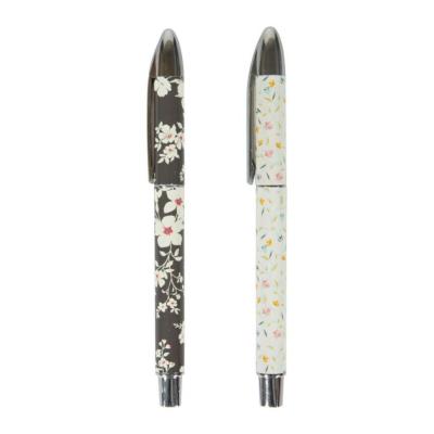 Stylo Bille Motif Fleurs Gris Blanc Multi couleurs 