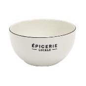 Bol Épicerie Locale Porcelaine Blanche 50 cl Bistrot Rétro