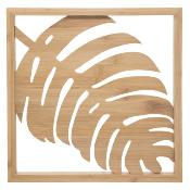 Déco Murale Feuille Palmier Bambou Naturel 28 x 28 cm