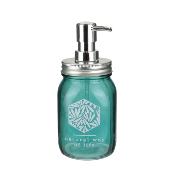Distributeur à Savon Verre Exotique Jungle 52cl Blanc Vert Marron