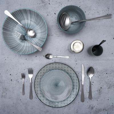 Saladier Porcelaine Blanc Vert Noir Ø 25.5 cm Motifs Graphiques