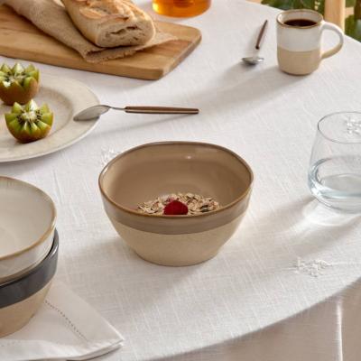 Bol en Faïence Bicolore Beige Foncé 72 cl