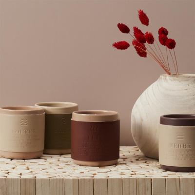 Bougie Parfumée 4 Éléments : Eau, Terre, Air & Feu - Cuir - H.9,5 cm 