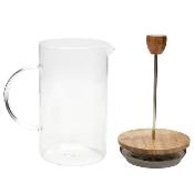 Cafetière à Piston Verre Borosilicate, Acier Inoxydable, Acacia 85 cl 