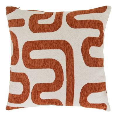 Coussin Déco Graphique Terracotta & Blanc - 40 x 40 cm