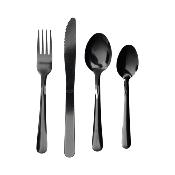 Ménagère 16 Couverts Noirs Mats en Acier Inoxydable – Design Modern Chic