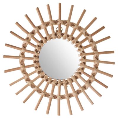 Miroir Soleil Rotin Naturel Déco Exotique Ø 30  cm