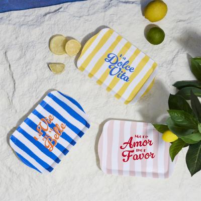 Plateau Rectangulaire Dolce Vita Bleu / Jaune / Rose – 21 x 14 cm