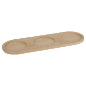 Set Apéritif Léopard Blanc & Terracotta – 3 Bols en Céramique + Plateau en Bambou 30 x 10 cm