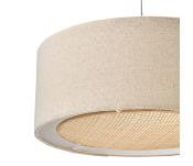 Suspension en Lin Beige & Cannage Bambou AMBRE Ø 35 X H.14 cm