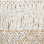 Panier Roseau Blanchi Franges Beige Ø 26 x H.23 cm