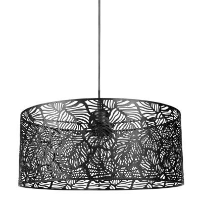 Suspension Feuilles Calathéa Métal Noir Exotique Chic Ø 35 cm 