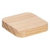 Bocal Carré Verre Couvercle Bois Pin 2 Litres 22,5 x 11 cm 