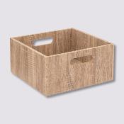 Boîte de Rangement Effet Bois Chêne Naturel – 31 x 31 x 15 cm 