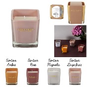 Bougie Carrée Parfumée Verre Teinté H.7,5 cm Cire de Paraffine