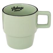 Mug Vintage home 32 cl Vert Clair, Vert Émeraude, Jaune & Orange