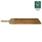 Planche de Présentation en Bois de Manguier Beige & Terracotta H.58 cm