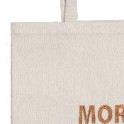 Sac Tote Bag More Amore Coton Beige & Marron 38 x 42 cm