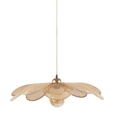 Suspension FLEUR Cannage Bambou Naturel Ø 60 cm