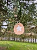 Boule de Noël Rondelle de Bois Déco Fait-Main