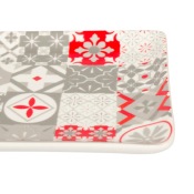 Plat Rectangle Gris/Rouge Motifs Carreaux de Ciment Cuisine FRIDA