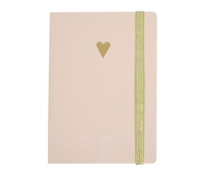 Carnet de Notes Cœur Doré & Beige A6 Pages 80