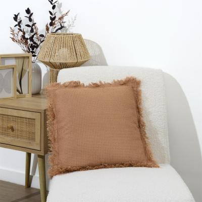 Coussin Ocre Gaufre Ocre 40 x 40 cm déhoussable 