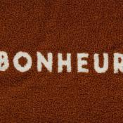 Housse de Coussin BONHEUR Bouclette Marron & Blanc - 40 x 40 cm 