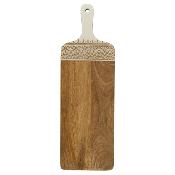 Planche de Présentation en Bois de Manguier Beige & Terracotta H.58 cm