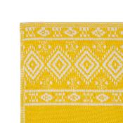 Tapis d'Extérieur Losange Jaune Blanc 180 x 120 cm 