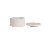Pot Rond avec Couvercle Beige Écru Moucheté Béton D.11 x H.6,5 cm