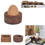 Coquetier en bois d’acacia – Rond ou Carré au choix | 6,5 x 6,5 x H.3 cm