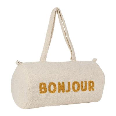 Sac de Voyage BONJOUR Bouclette Beige & Jaune Moutarde 50 x 26 x 26 cm 