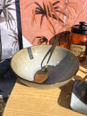 Saladier en Grès Beige Gris 80 cl