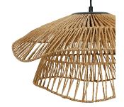 Suspension Double Aérienne - Corde Naturelle & Métal Noir Ø 50 cm x H 25,5 cm