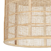 Suspension Ronde Bois Naturel & Tissu Ajouré Ø 30 cm
