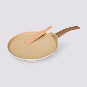 Crêpière Beige 28 cm antiadhésive avec spatule – Ligne Harmony 