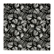 Dessous de Plat Feuille Noir & Blanc Exotique Chic Verre Trempé 25 X 25 CM