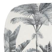 Plat Rectangulaire Palmier Gravure Noir & Blanc Porcelaine 27 x 18 cm