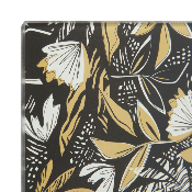 Planche à Découper Noir, Doré, Blanc Feuille Tropical Chic Verre Trempé 30 x 20 cm 