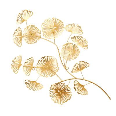 Décoration Murale Fleurs Métal Doré 54 cm