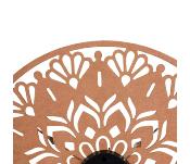Horloge Mandala Bois Clair Ajouré Floral Silencieuse Ø 50 cm