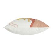 Housse de Coussin Bouclette "Soleil Levant" Terracotta Ocre Blanc 40 x 40 cm 