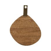 Miroirs Organiques en Bois Foncé Anse Cuir Marron 20 x 25 cm 