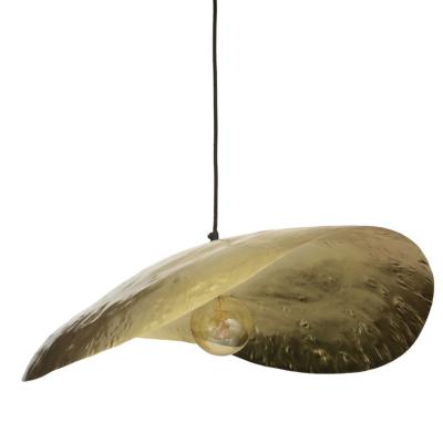 Suspension Métal Doré Martelé Ondulé Ø 80 cm Design Chic 