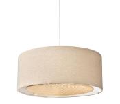 Suspension en Lin Beige & Cannage Bambou AMBRE Ø 35 X H.14 cm