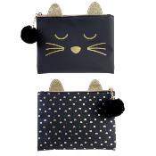 Pochette CHAT Rose Blanc Noir "La Vraie Star, C'est le Chat" 20 x 18 cm 