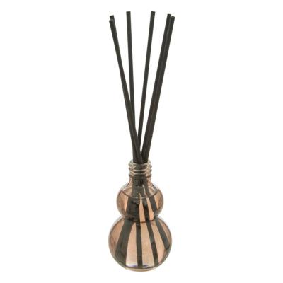Diffuseur de Parfum Français AMBRE –  Marron fumé – 50 ml – 6 Bâtonnets Noirs 