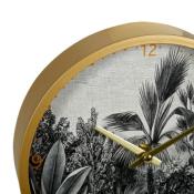 Horloge Forêt Tropicale Noir Blanc Doré Ø 20 cm 